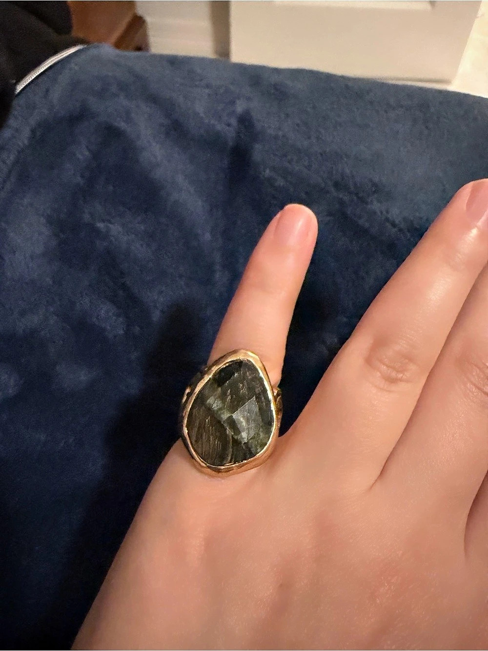 Barse Thai Black Onyx Stone Bronze Ring